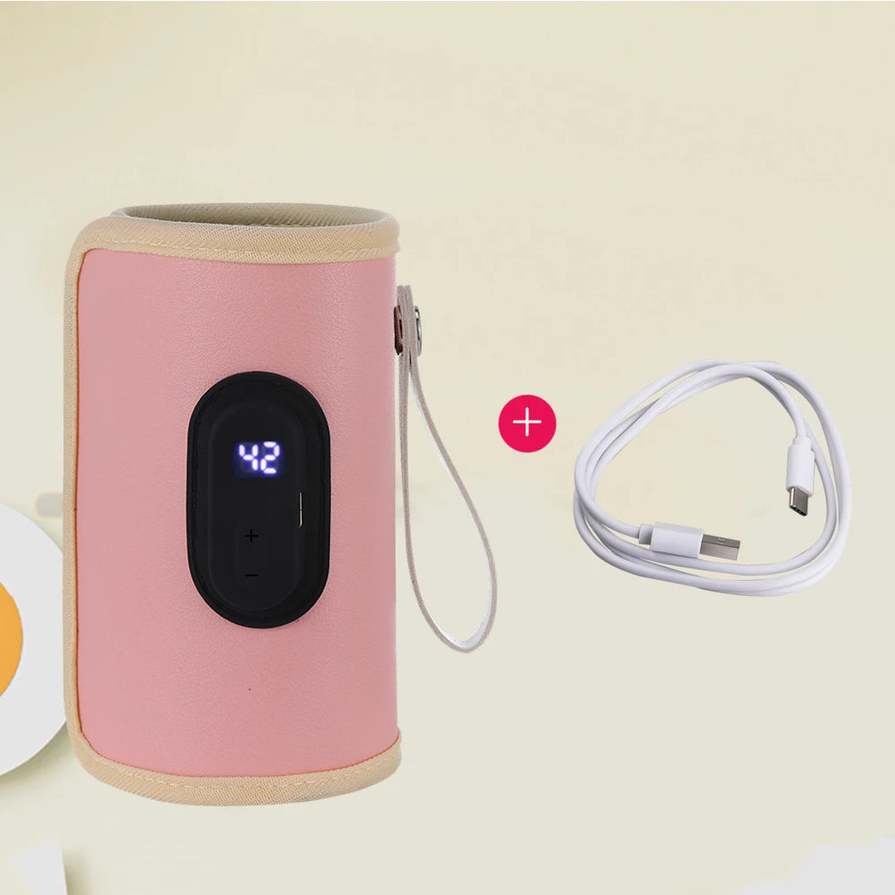 USB Charging Feeding Bottle Heater Heating Sleeve Milk Warmer 5 Temperature Adjust Insulated Breastmilk Warm Bag