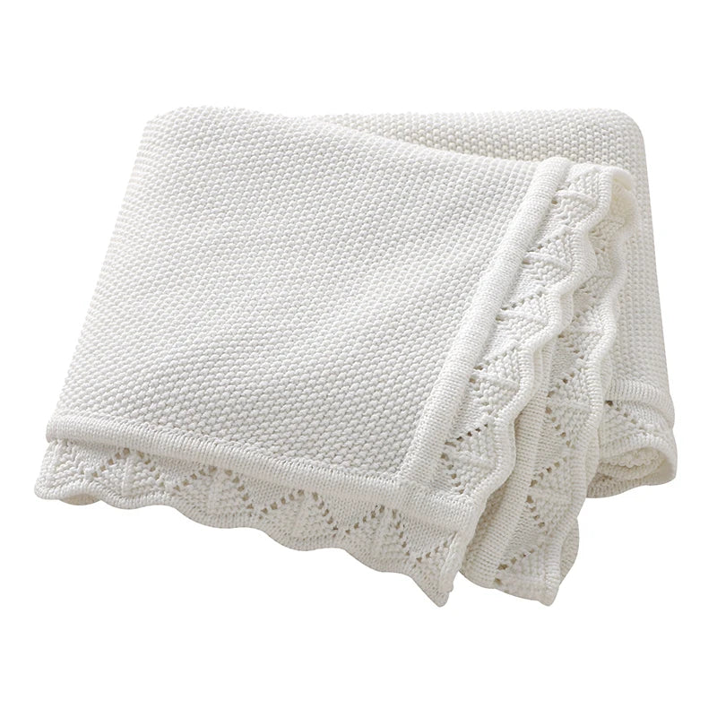 Newborn Baby Bedding Blanket Knitted Infant Boys Girls Comfortable Stroller Swaddle Wrap Plaid 90*70Cm Toddler Solid Sleep Stuff