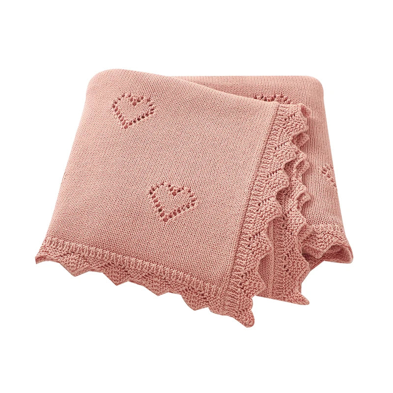 Knitted Baby Blanket 90x70cm – Ultra-Soft Cotton Swaddle Wrap