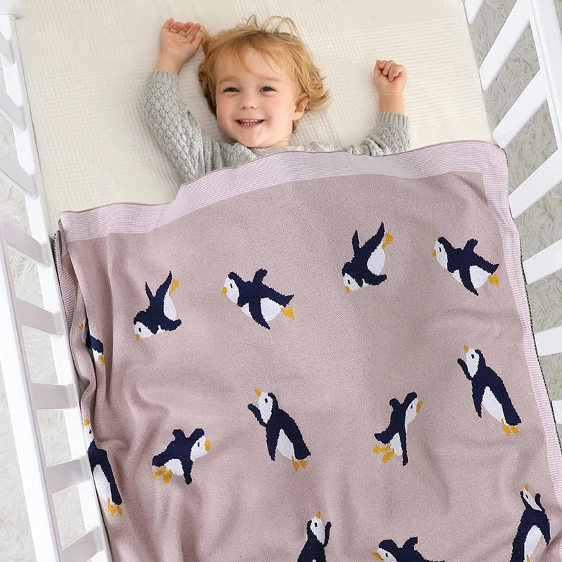 Baby Blankets Newborn Netural Stroller Nursery Swaddling Wrap Cradle Quilts Breathable Cotton Knitted Infant Boys Girls Cellular