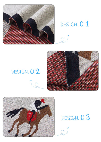 Soft Knitted Baby Blanket 100x80cm – Cute Cartoon Newborn Swaddle, Toddler Bedding & Stroller Wrap