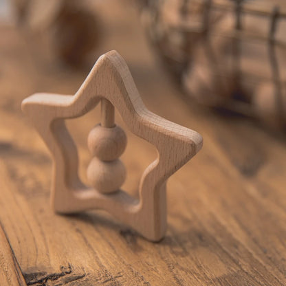 Baby Wooden Rattle Set – Musical Animal Teething Toys, Montessori Gift