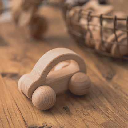 Baby Wooden Rattle Set – Musical Animal Teething Toys, Montessori Gift