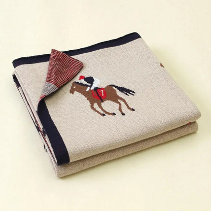 Soft Knitted Baby Blanket 100x80cm – Cute Cartoon Newborn Swaddle, Toddler Bedding & Stroller Wrap