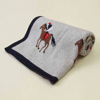 Soft Knitted Baby Blanket 100x80cm – Cute Cartoon Newborn Swaddle, Toddler Bedding & Stroller Wrap
