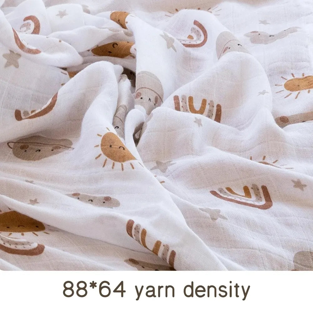 Baby Muslin Swaddle Blanket – Bamboo Cotton 120×110cm