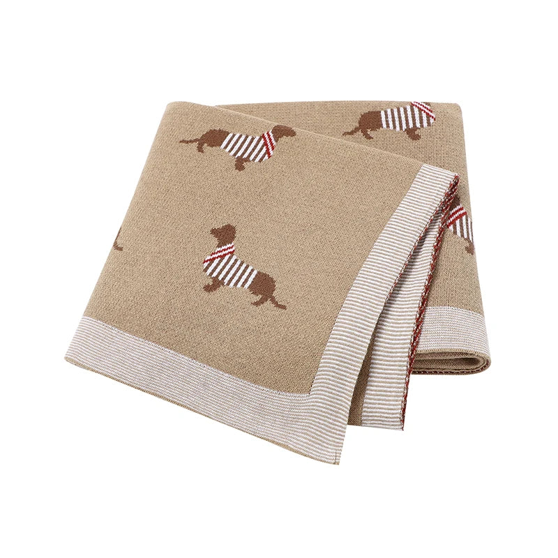 Soft Knitted Baby Blanket 100x80cm – Cute Cartoon Newborn Swaddle, Toddler Bedding & Stroller Wrap