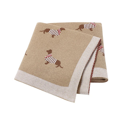 Soft Knitted Baby Blanket 100x80cm – Cute Cartoon Newborn Swaddle, Toddler Bedding & Stroller Wrap