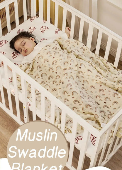 Baby Muslin Swaddle Blanket – Bamboo Cotton 120×110cm