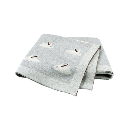 Soft Knitted Baby Blanket 100x80cm – Cute Cartoon Newborn Swaddle, Toddler Bedding & Stroller Wrap