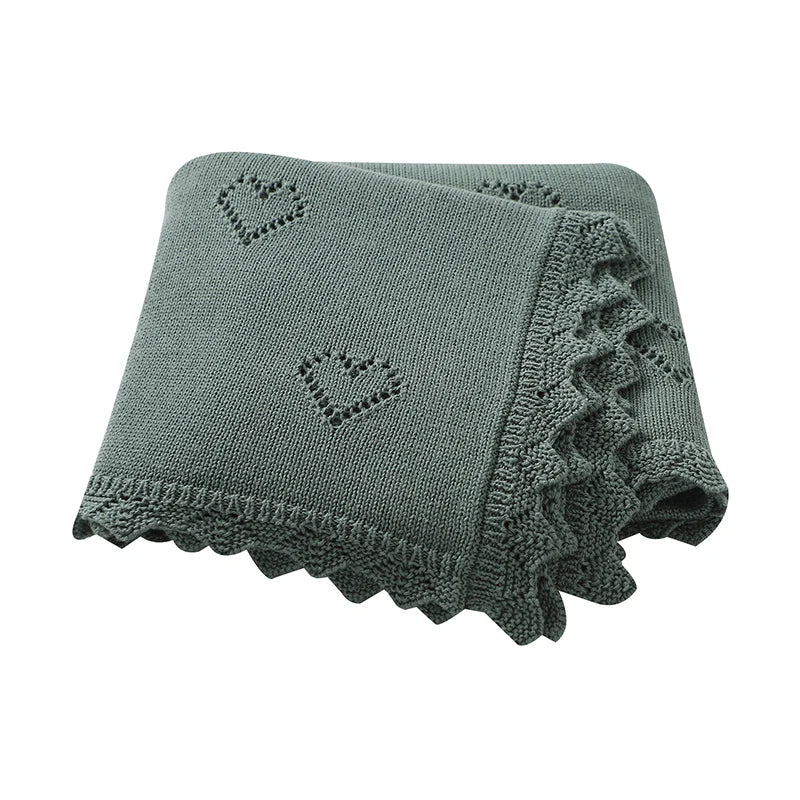 Knitted Baby Blanket 90x70cm – Ultra-Soft Cotton Swaddle Wrap