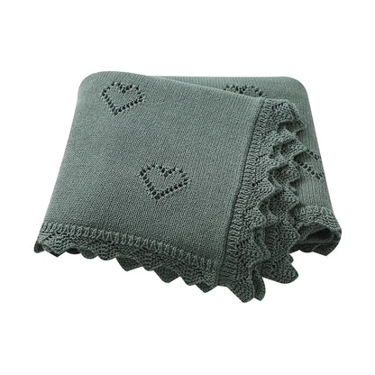 Knitted Baby Blanket 90x70cm – Ultra-Soft Cotton Swaddle Wrap
