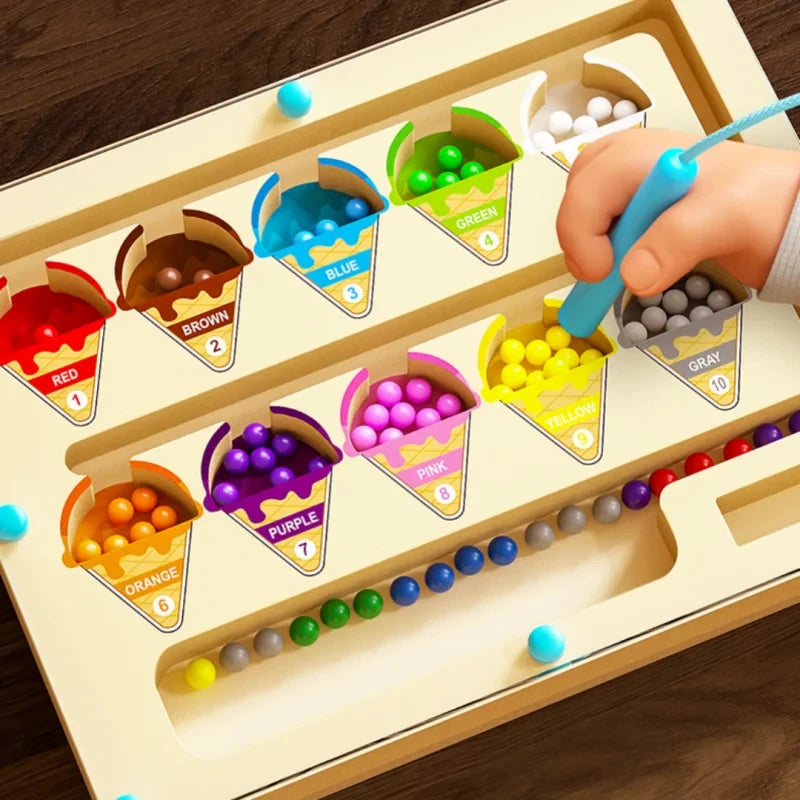 Magnetic Maze Toy with Number Beads – Puzzle & Attention Training
