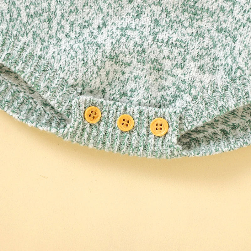 Newborn & Infant Jumpsuit – Knitted Long Sleeve Onesie
