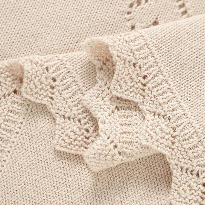 Knitted Baby Blanket 90x70cm – Ultra-Soft Cotton Swaddle Wrap