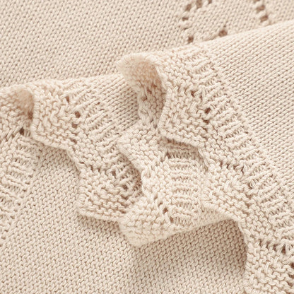 Knitted Baby Blanket 90x70cm – Ultra-Soft Cotton Swaddle Wrap