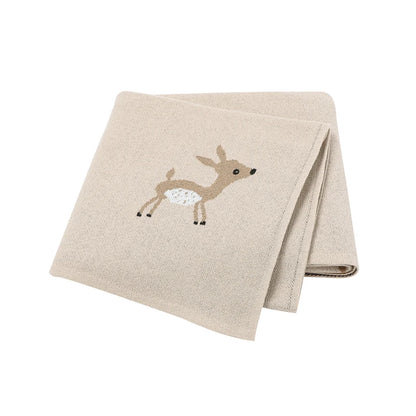 Soft Knitted Baby Blanket 100x80cm – Cute Cartoon Newborn Swaddle, Toddler Bedding & Stroller Wrap