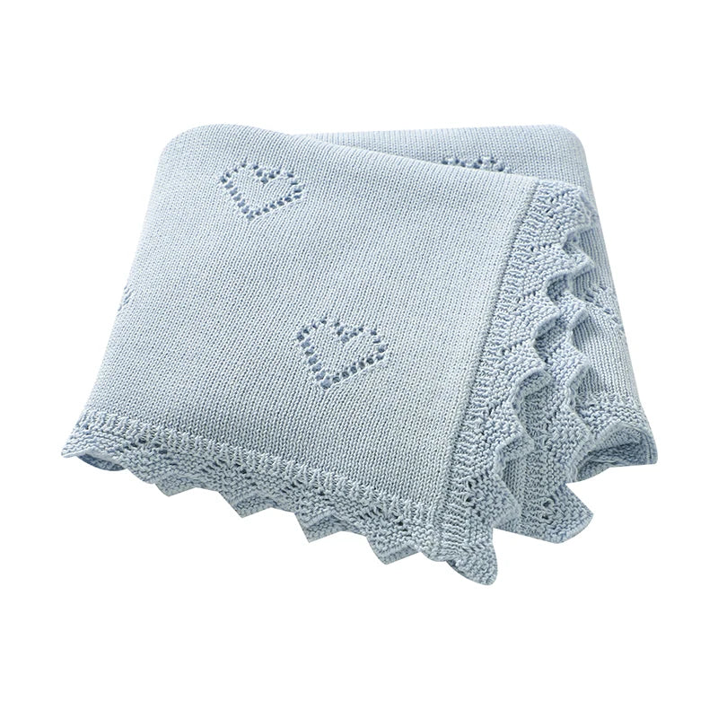 Knitted Baby Blanket 90x70cm – Ultra-Soft Cotton Swaddle Wrap