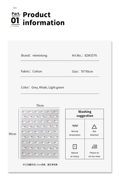 Knitted Baby Cotton Blanket – Newborn Swaddle & Stroller Wrap 90x70cm