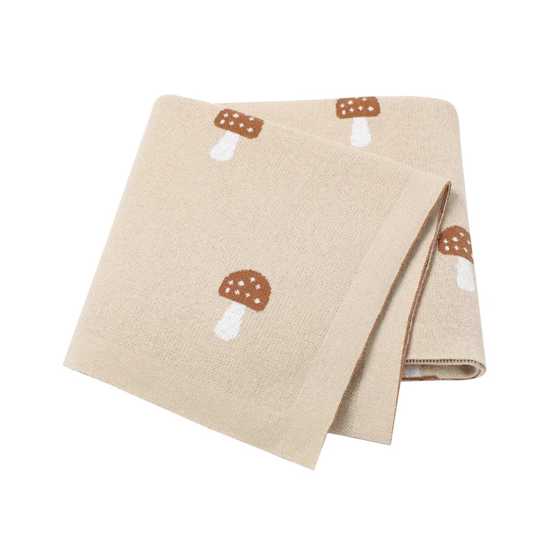 Soft Knitted Baby Blanket 100x80cm – Cute Cartoon Newborn Swaddle, Toddler Bedding & Stroller Wrap