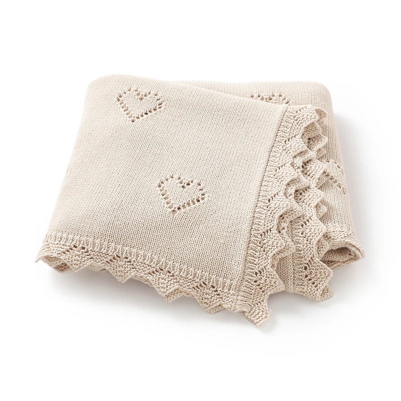 Knitted Baby Blanket 90x70cm – Ultra-Soft Cotton Swaddle Wrap