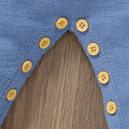 Baby Blue Knitted Romper – Long Sleeve One-Piece (0–24M)