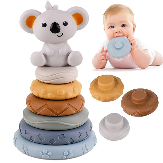 Baby Montessori Sensory Set – Koala Stacking Tower & Fine Motor Skills Toy - Lumuana
