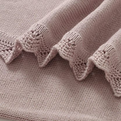 Floral Embroidered Baby Cotton Blanket – Knitted Newborn Cover