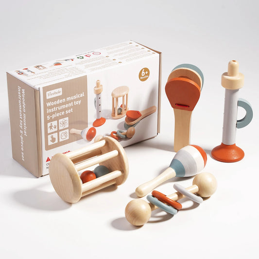 Soothing Wooden Baby Bell Toy,Ringing Instrument, Early Childhood Education