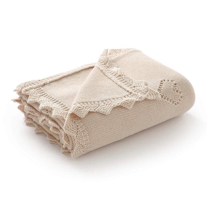 Knitted Baby Blanket 90x70cm – Ultra-Soft Cotton Swaddle Wrap