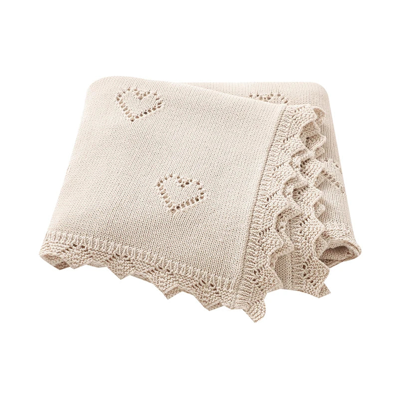 Knitted Baby Blanket 90x70cm – Ultra-Soft Cotton Swaddle Wrap
