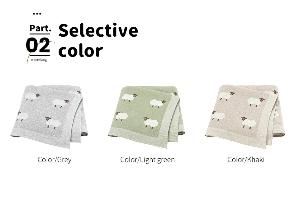 Knitted Baby Cotton Blanket – Newborn Swaddle & Stroller Wrap 90x70cm