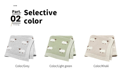 Knitted Baby Cotton Blanket – Newborn Swaddle & Stroller Wrap 90x70cm