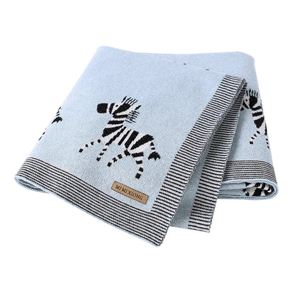 Soft Knitted Baby Blanket 100x80cm – Cute Cartoon Newborn Swaddle, Toddler Bedding & Stroller Wrap