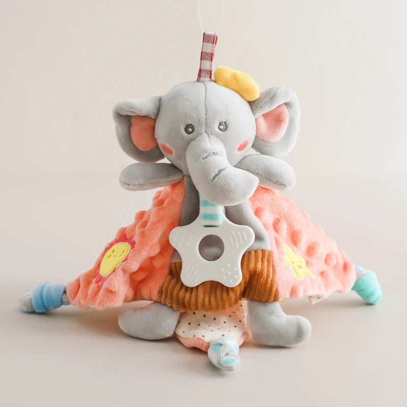 Baby Rattle & Teether Set – Soft Cotton Animal Toy with Crochet Sensory Doll