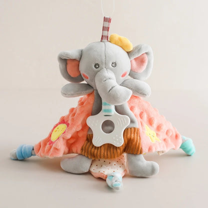 Baby Rattle & Teether Set – Soft Cotton Animal Toy with Crochet Sensory Doll