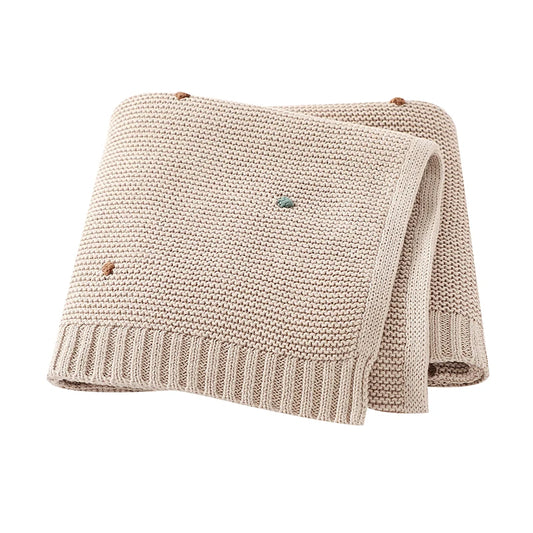 Knitted Muslin Newborn Swaddle Wrap – 90x70 cm