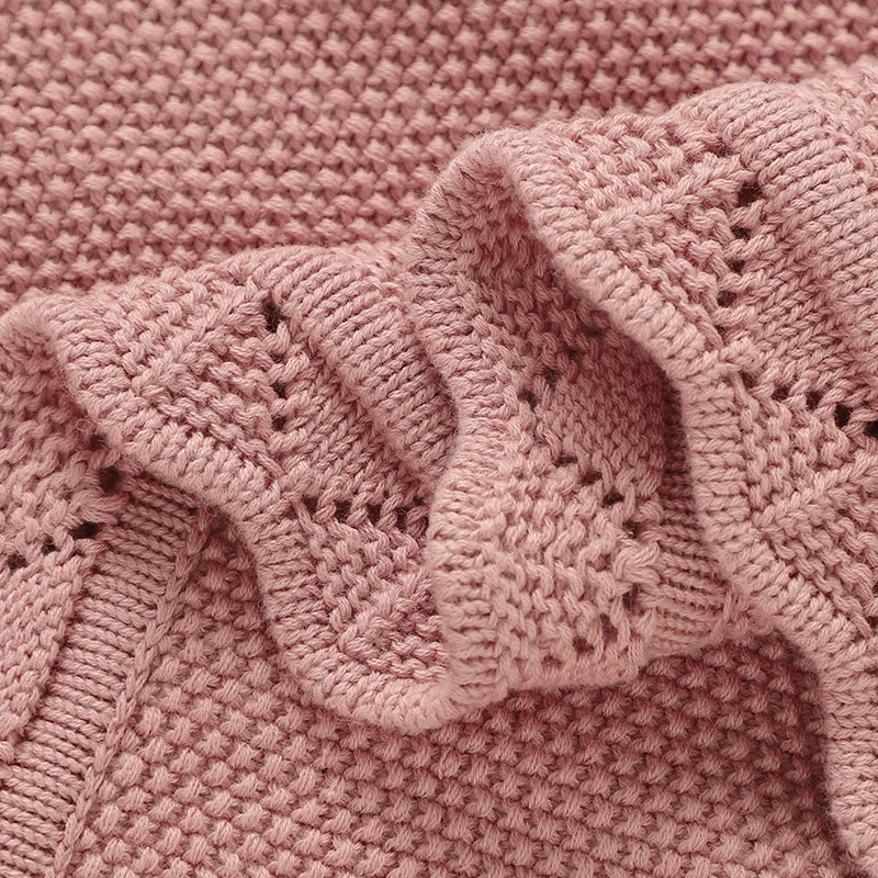 Newborn Baby Bedding Blanket Knitted Infant Boys Girls Comfortable Stroller Swaddle Wrap Plaid 90*70Cm Toddler Solid Sleep Stuff