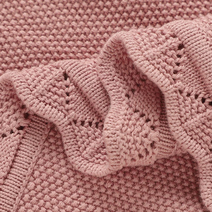 Newborn Baby Bedding Blanket Knitted Infant Boys Girls Comfortable Stroller Swaddle Wrap Plaid 90*70Cm Toddler Solid Sleep Stuff