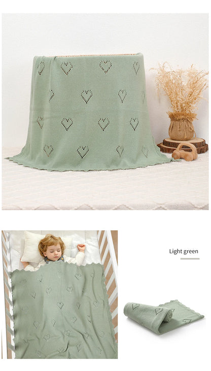Knitted Baby Blanket 90x70cm – Ultra-Soft Cotton Swaddle Wrap