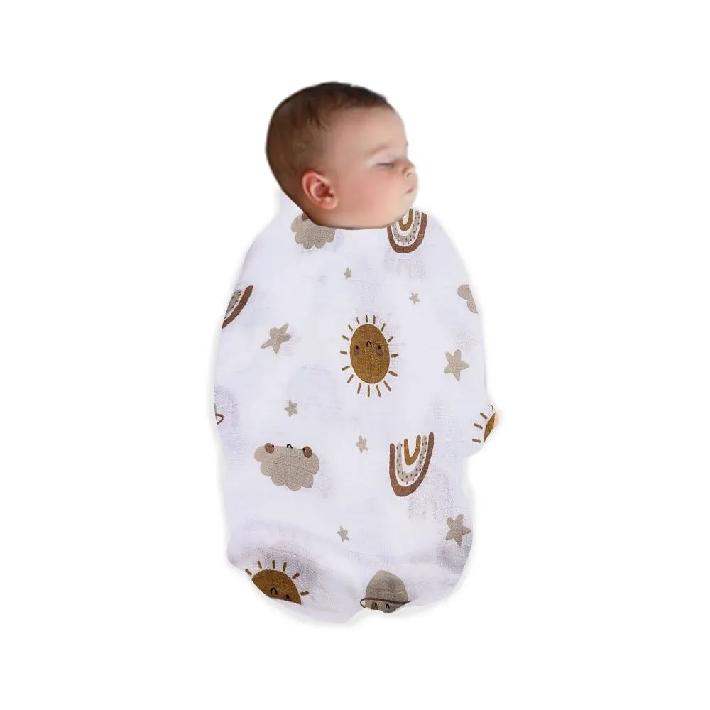 Baby Muslin Swaddle Blanket – Bamboo Cotton 120×110cm