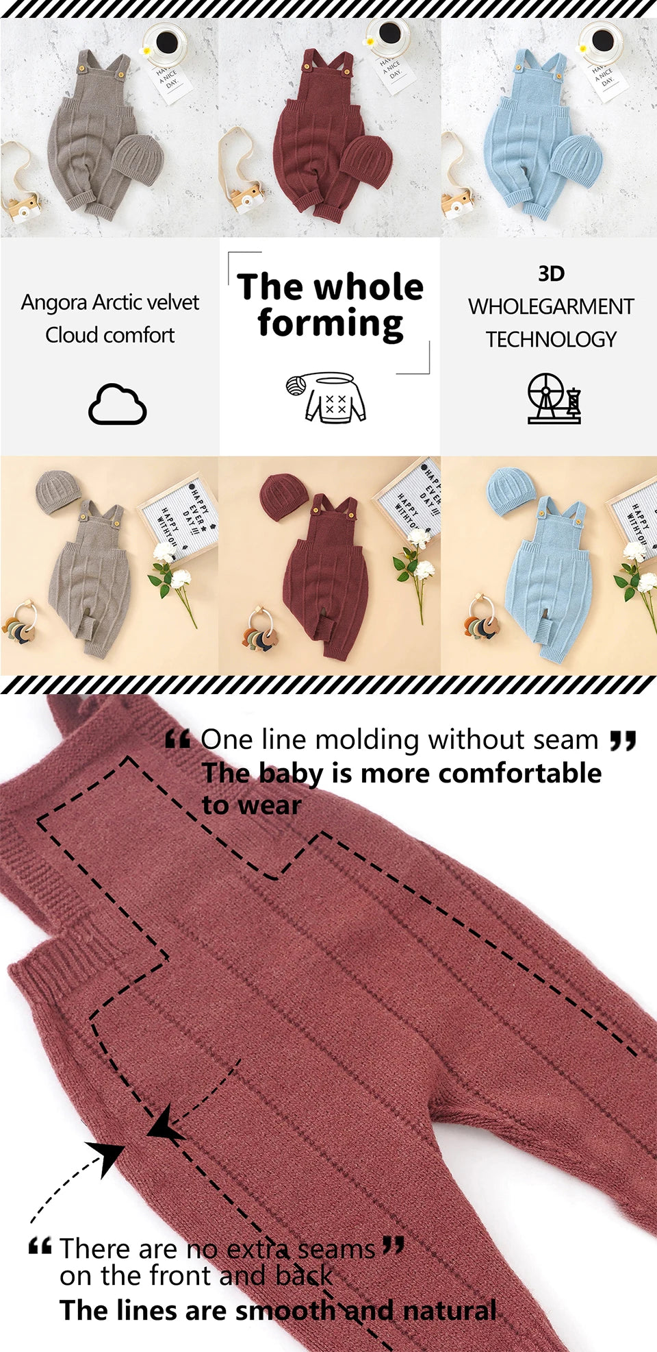 Baby Sleeveless Knitted Romper & Hat Set – Unisex Outfit - Lumuana