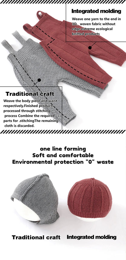 Baby Sleeveless Knitted Romper & Hat Set – Unisex Outfit - Lumuana