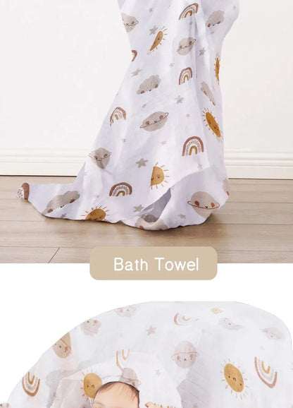 Baby Muslin Swaddle Blanket – Bamboo Cotton 120×110cm