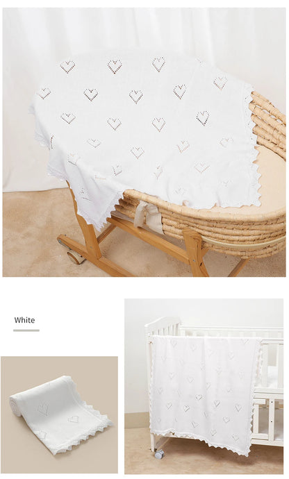 Knitted Baby Blanket 90x70cm – Ultra-Soft Cotton Swaddle Wrap