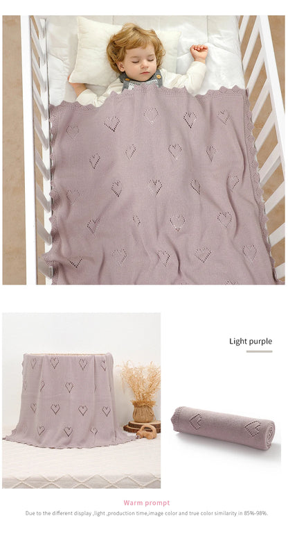 Knitted Baby Blanket 90x70cm – Ultra-Soft Cotton Swaddle Wrap
