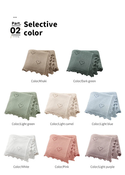 Knitted Baby Blanket 90x70cm – Ultra-Soft Cotton Swaddle Wrap