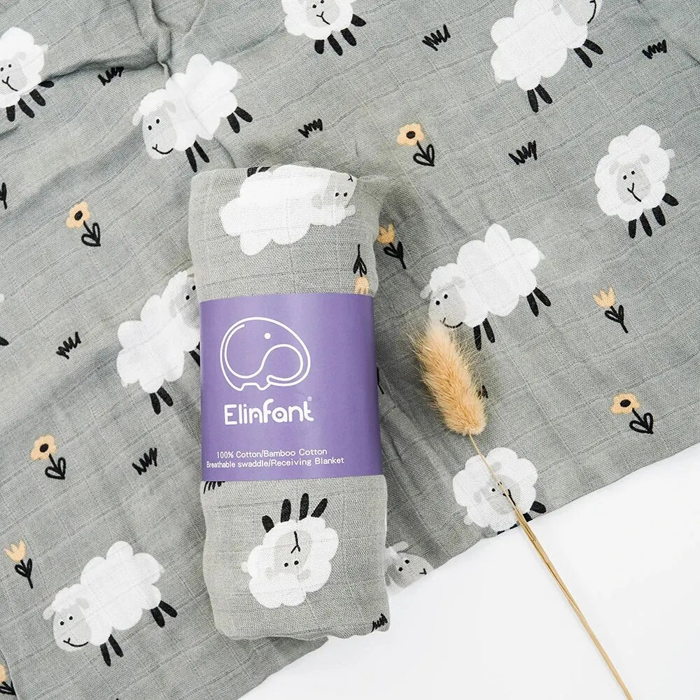 Baby Muslin Swaddle Blanket – Bamboo Cotton 120×110cm