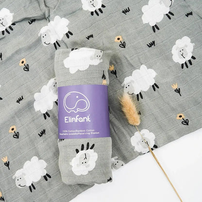 Baby Muslin Swaddle Blanket – Bamboo Cotton 120×110cm