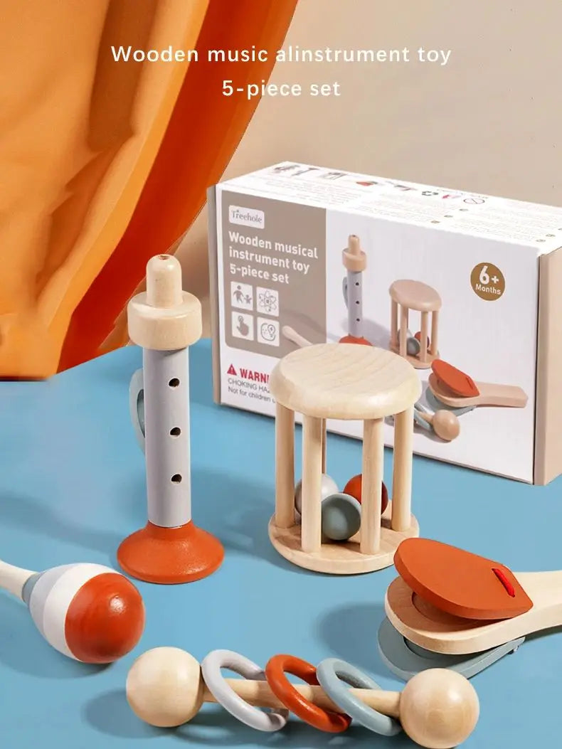 Soothing Wooden Baby Bell Toy,Ringing Instrument, Early Childhood Education